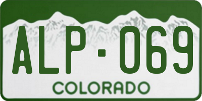 CO license plate ALP069