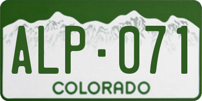 CO license plate ALP071