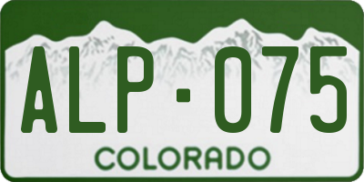 CO license plate ALP075