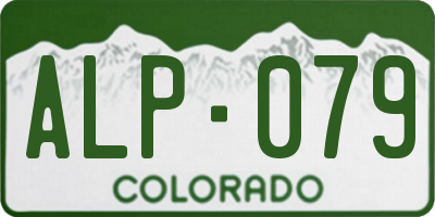 CO license plate ALP079