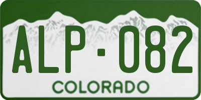 CO license plate ALP082