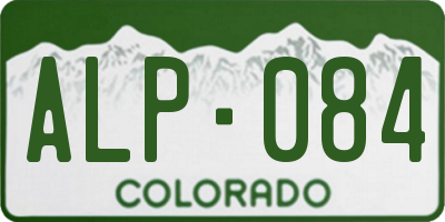 CO license plate ALP084