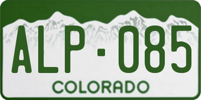 CO license plate ALP085