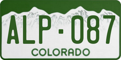 CO license plate ALP087