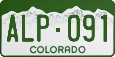 CO license plate ALP091