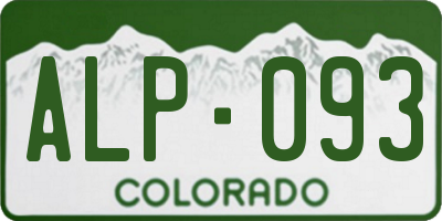 CO license plate ALP093