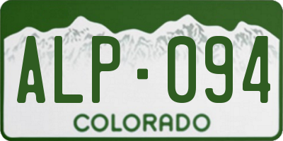 CO license plate ALP094