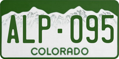 CO license plate ALP095
