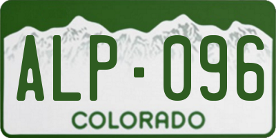 CO license plate ALP096
