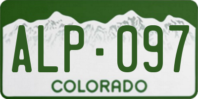 CO license plate ALP097