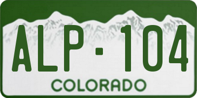CO license plate ALP104