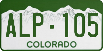 CO license plate ALP105
