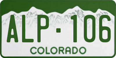 CO license plate ALP106