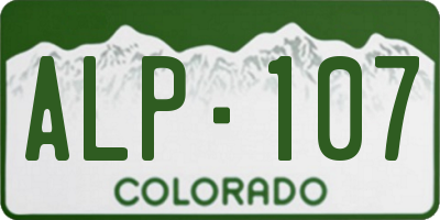 CO license plate ALP107