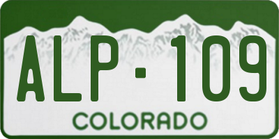 CO license plate ALP109