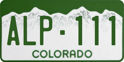 CO license plate ALP111