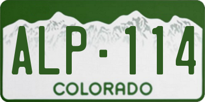 CO license plate ALP114
