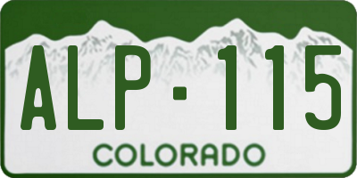 CO license plate ALP115