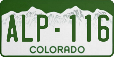 CO license plate ALP116