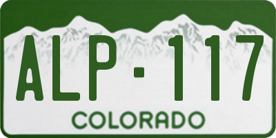 CO license plate ALP117