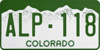 CO license plate ALP118