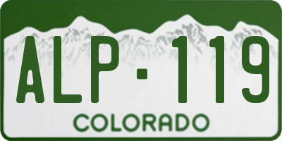 CO license plate ALP119