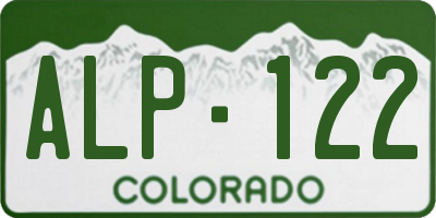 CO license plate ALP122