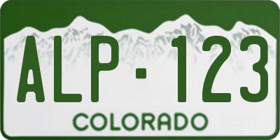 CO license plate ALP123