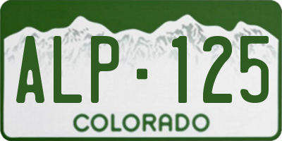 CO license plate ALP125