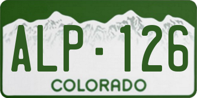 CO license plate ALP126