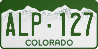 CO license plate ALP127