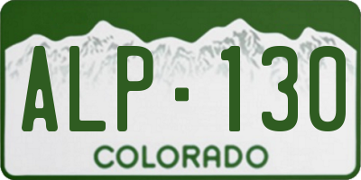 CO license plate ALP130