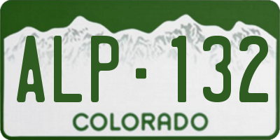 CO license plate ALP132
