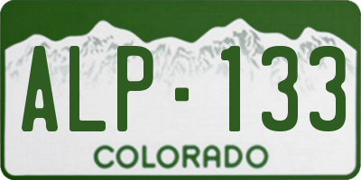 CO license plate ALP133