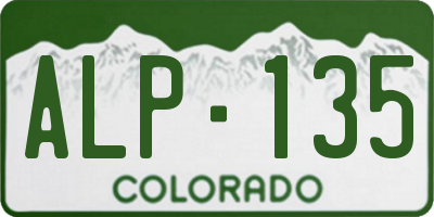 CO license plate ALP135