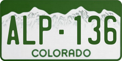 CO license plate ALP136