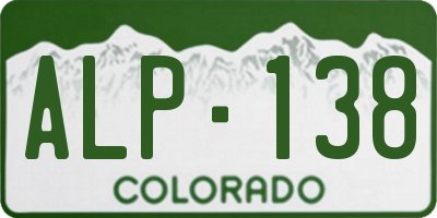 CO license plate ALP138