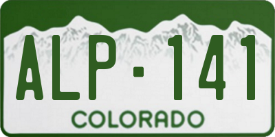 CO license plate ALP141