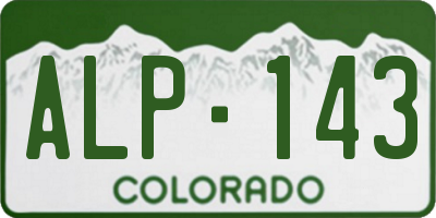 CO license plate ALP143