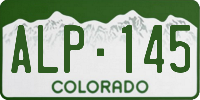 CO license plate ALP145