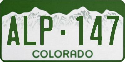 CO license plate ALP147