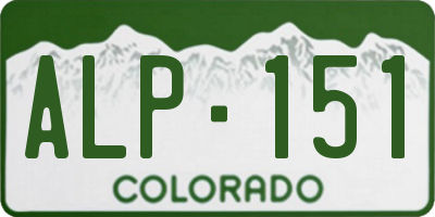 CO license plate ALP151