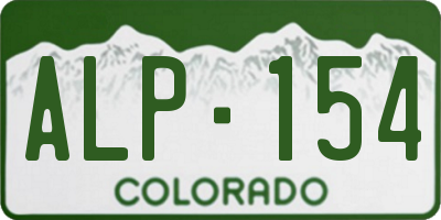 CO license plate ALP154