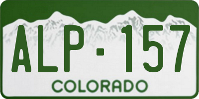 CO license plate ALP157