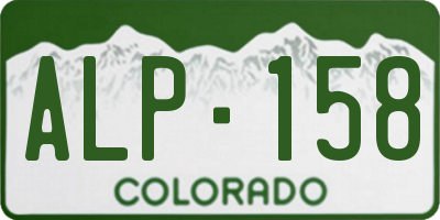 CO license plate ALP158
