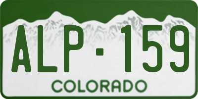 CO license plate ALP159