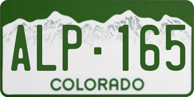 CO license plate ALP165