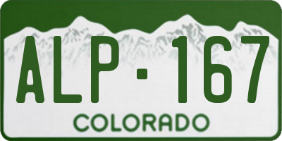 CO license plate ALP167
