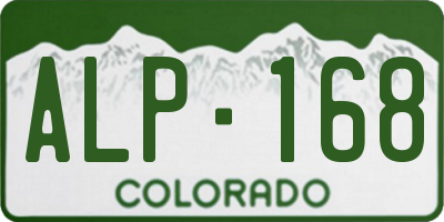 CO license plate ALP168