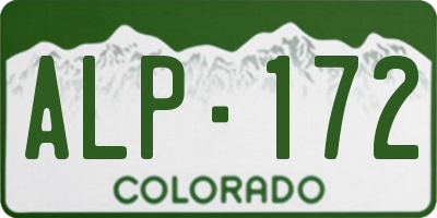 CO license plate ALP172